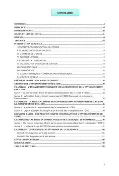 La protection de l'environnement dans le contentieux de l'ORD de l'OMC