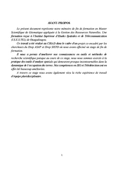 Dynamique de l'occupation des terres dans la commune de Koumbia (Tuy)