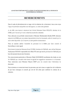 Secteur tertiaire et croissance économique au Sénégal