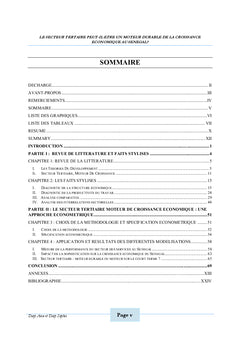Secteur tertiaire et croissance économique au Sénégal