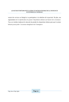 Secteur tertiaire et croissance économique au Sénégal