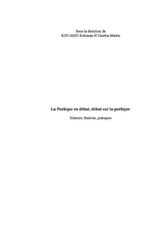 La Poétique en débat, débat sur la poétique