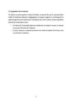 L'Usage des jeux, chansons et comptines au prescolaire
