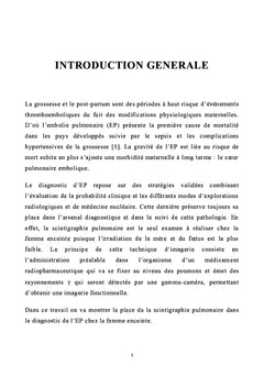 Embolie pulmonaire pendant la grossesse