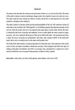 Les concepts de base du bilan hydrique