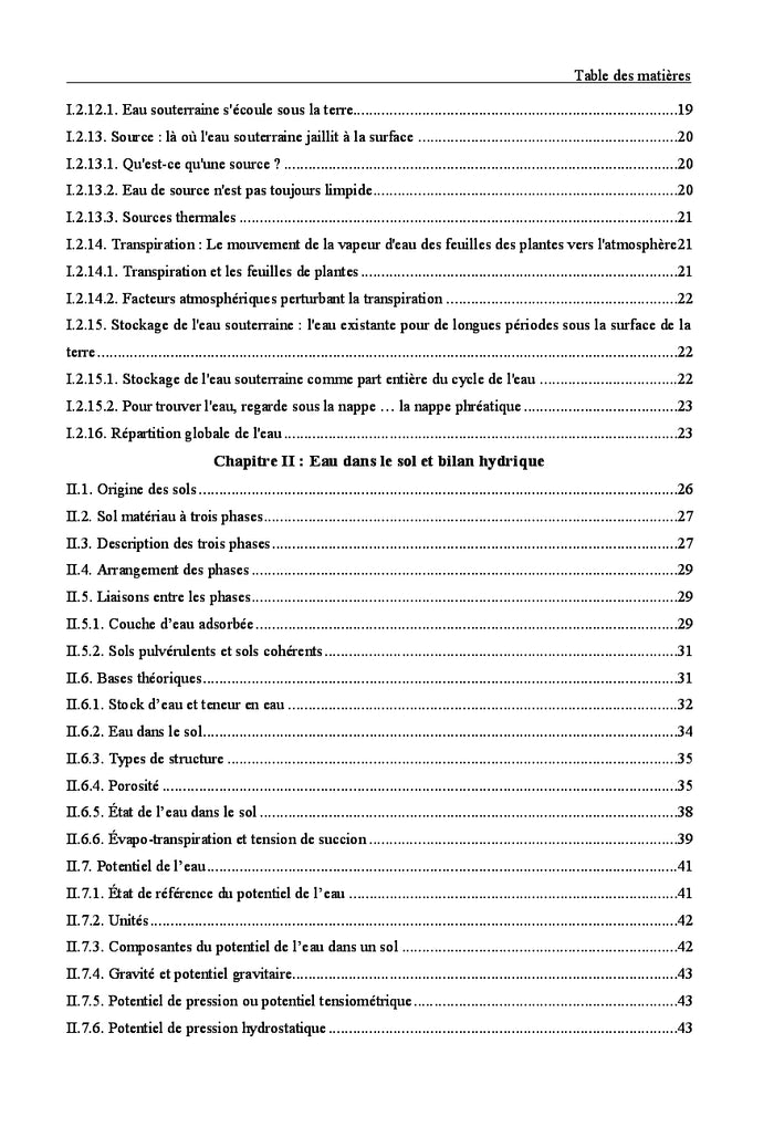 Les concepts de base du bilan hydrique