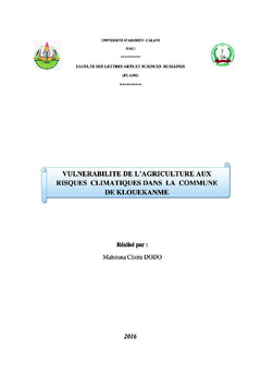 Agriculture et risques climatiques au Bénin