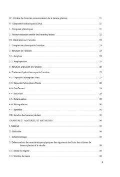 Caracterisations des fruits de cultivars locaux de banane plantain
