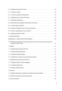 Caracterisations des fruits de cultivars locaux de banane plantain