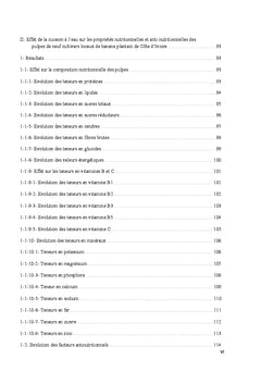 Caracterisations des fruits de cultivars locaux de banane plantain