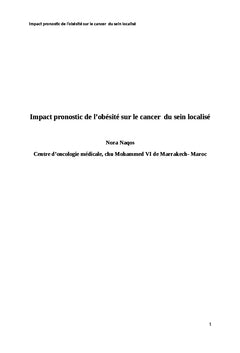 L'obesite et cancer du sein