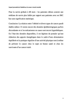 L'obesite et cancer du sein