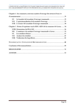 Maîtrise d'Ouvrage Communale dans le domaine de l'AEPA