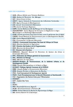 Intégration de la nutrition dans l'Agriculture