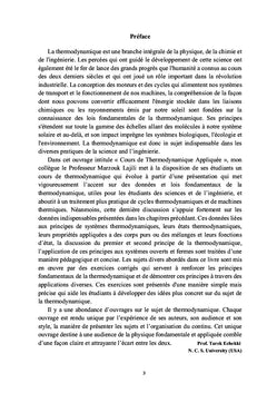 Cours + Exercices Corrigés de Thermodynamique Appliquée
