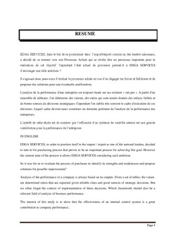 Évaluation du processus achat d'EDGA SERVICES