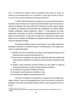 Le seuil d'exposition aux risques environnementaux et sanitaires