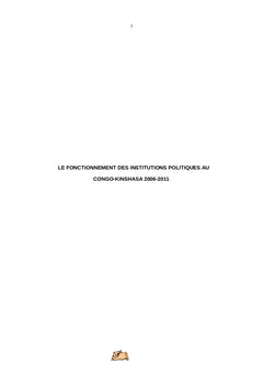 Le fonctionnement des institutions politiques au Congo-Kinshasa