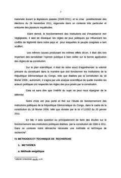 Le fonctionnement des institutions politiques au Congo-Kinshasa