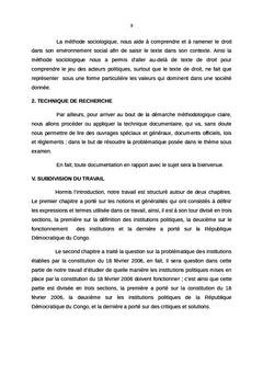 Le fonctionnement des institutions politiques au Congo-Kinshasa