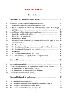 Les générateurs électrochimiques