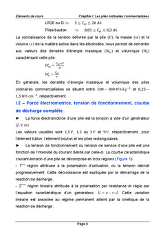 Les générateurs électrochimiques