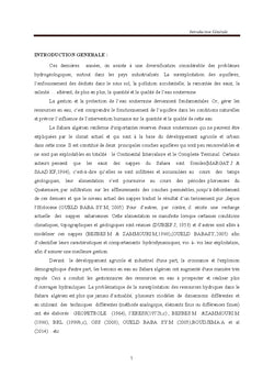 Etude de la relation Chott Merouane/Nappe du Mio-Plio-Quaternaire