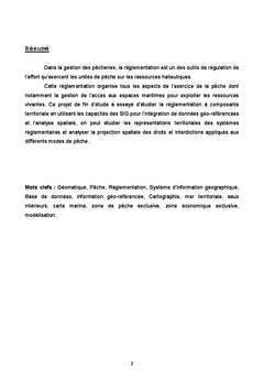 Analyse Territoriale de la Reglementation des Peches en Tunisie