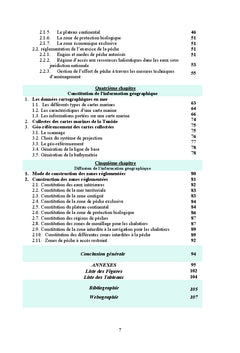 Analyse Territoriale de la Reglementation des Peches en Tunisie