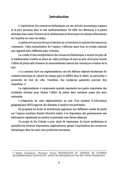 Analyse Territoriale de la Reglementation des Peches en Tunisie