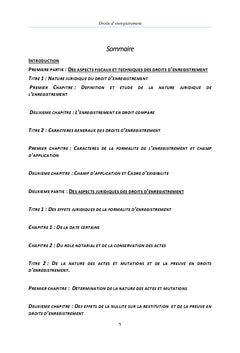 Aspects Techniques et Juridiques des Droits d'Enregistrement