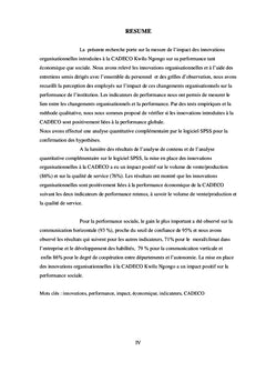 Innovations organisationnelles et performance globale