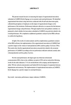Innovations organisationnelles et performance globale