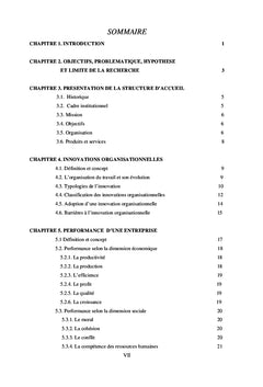 Innovations organisationnelles et performance globale