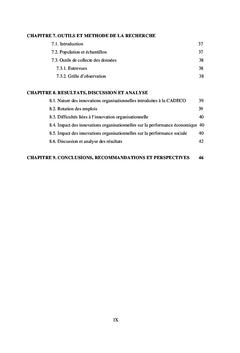 Innovations organisationnelles et performance globale
