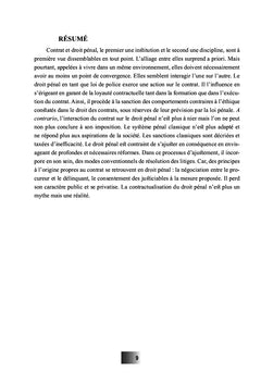 Contrat et droit penal