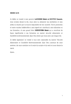 Contribution de cultures maraîcheres A la securite alimentaire
