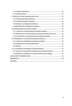 Contribution de cultures maraîcheres A la securite alimentaire