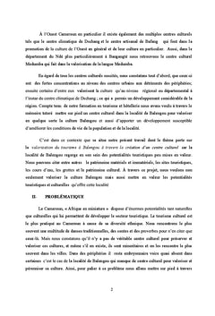 Valorisation du tourisme culturel à Balengou