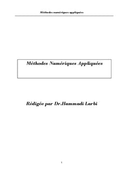 Méthodes Numériques Appliquées