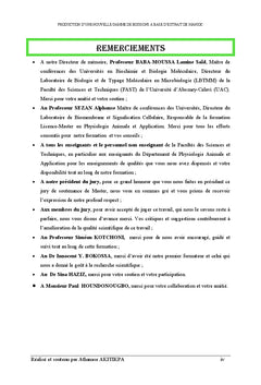 Production d'une nouvelle gamme de boissons a base d'extrait de manioc