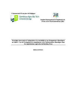 Changement climatique au Sahel: quelles innovations agricoles adoptées?