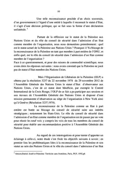 Quel statut pour la Palestine et rôle du conseil de sécurité