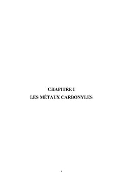 Structure des complexes métallocarbonyles à base de tungstène