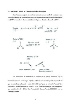 Structure des complexes métallocarbonyles à base de tungstène