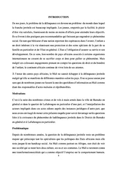 La délinquance juvénile à Lafiabougou
