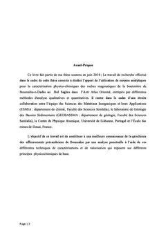 Caractérisation physico-chimique des roches magmatiques de Boumalne