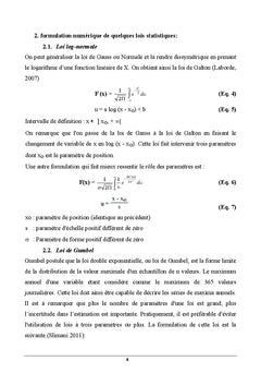 Courbes IDF et QDF des bassins versants de la Dorsale Tunisienne