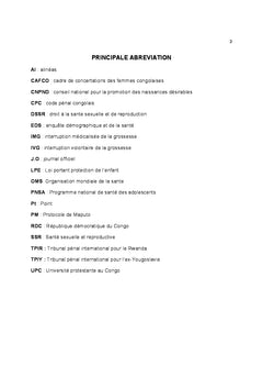 L'avortement médicalisé et sécurisé en droit congolais