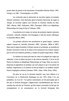 Identification et Évaluation de la protection des singes du Sankuru